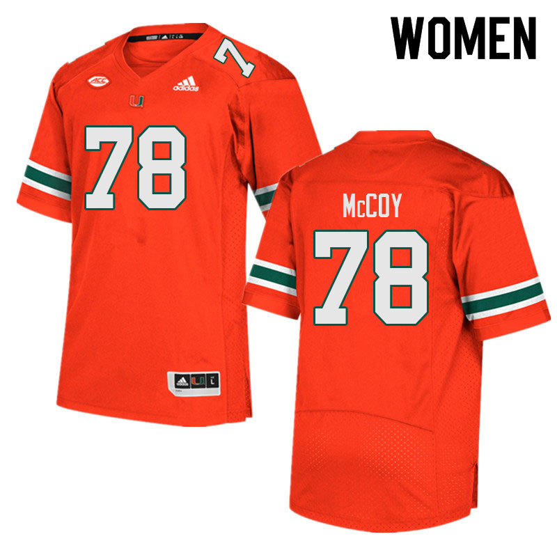 Women #78 Matthew McCoy Miami Hurricanes College Football Jerseys Sale-Orange